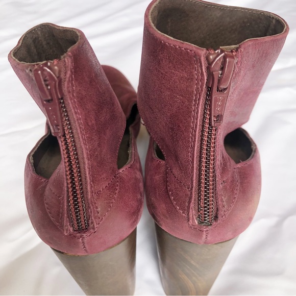 Free People Wine Rear Zip Platform Clog Size 8 - Picture 15 of 15